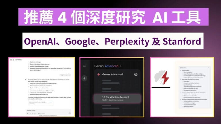 推薦 3 個深度研究 (Deep Research) AI 工具: OpenAI、Google 及 Stanford STORM