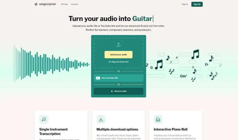 【AI生成琴譜】Songscription AI 免費轉成五線譜，Suno AI 最佳搭檔！