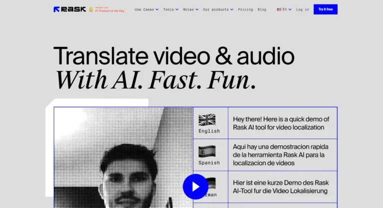 RaskAI (AI 影片翻譯工具)