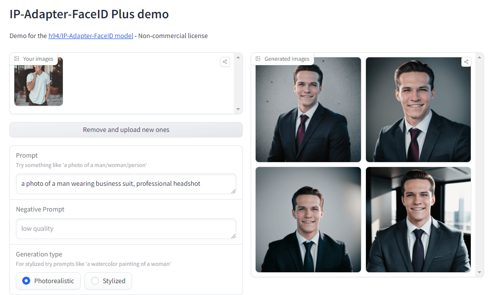  IP Adapter Face ID 應用 - inkedIn、求職履歷專業頭像