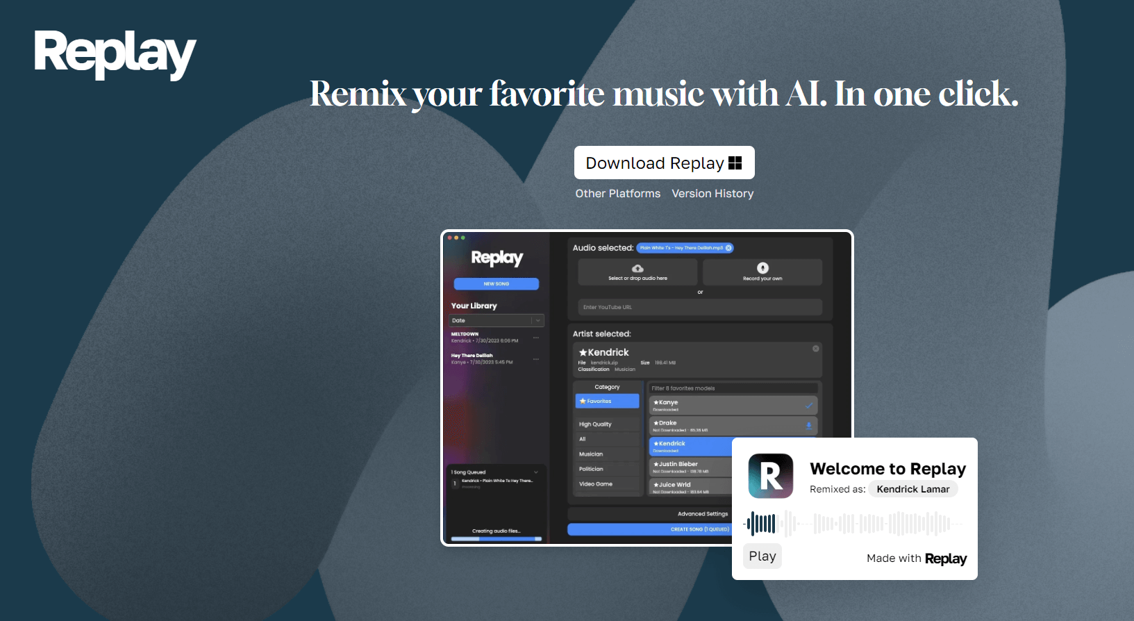 Replay (AI 翻唱及 AI 生成音樂工具)