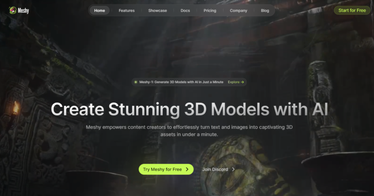 Meshy AI (Text to 3D)