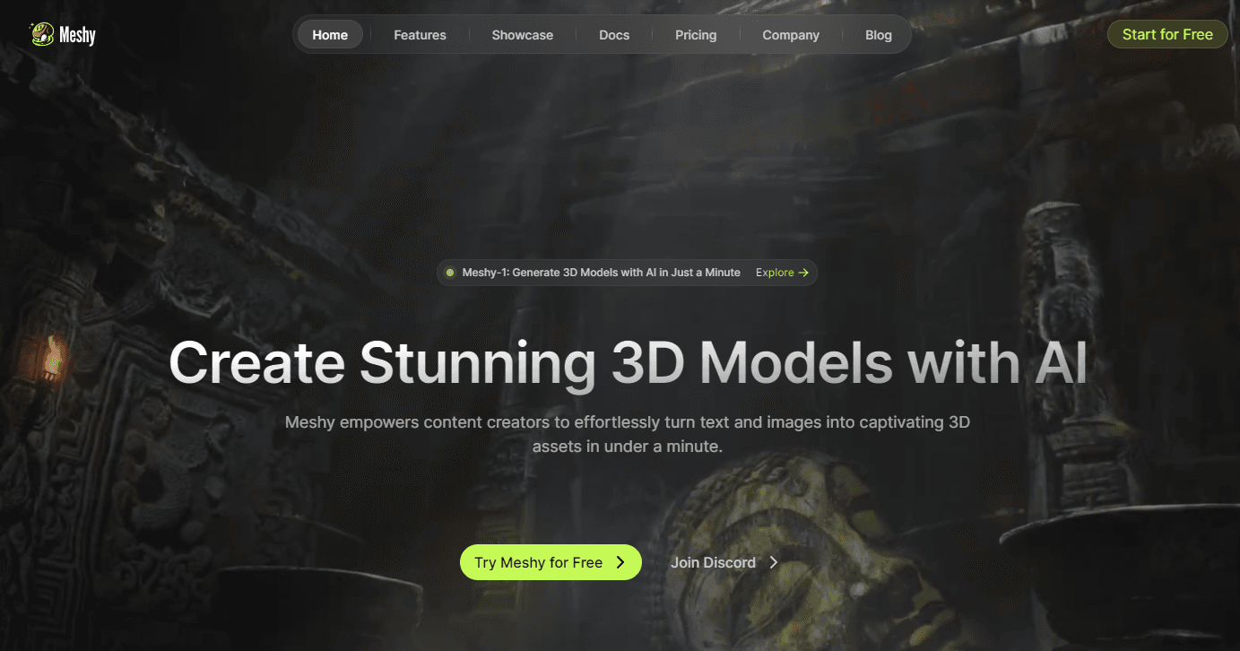 Meshy AI (Text to 3D)