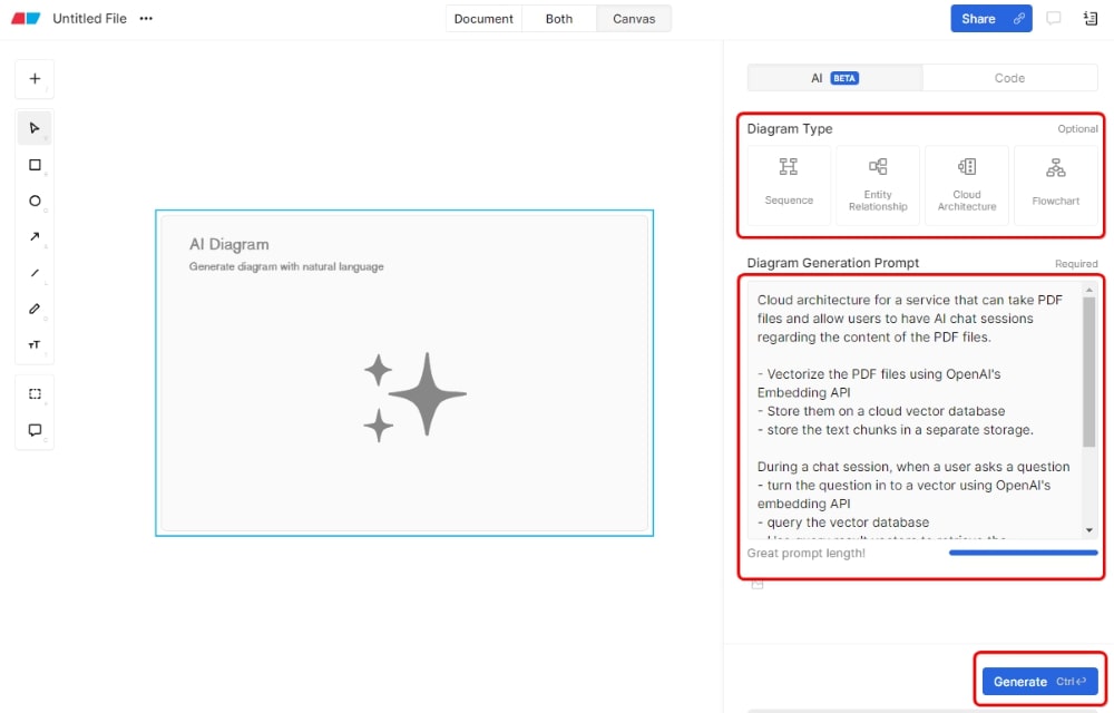 Eraser AI 教學 - 如何創建圖表