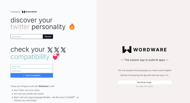 Twitter Personality AI 工具教學 - Wordware