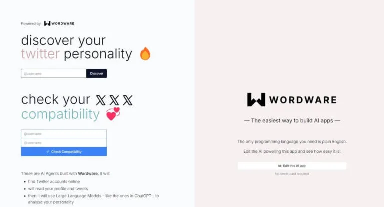 Twitter Personality AI 工具教學 - Wordware