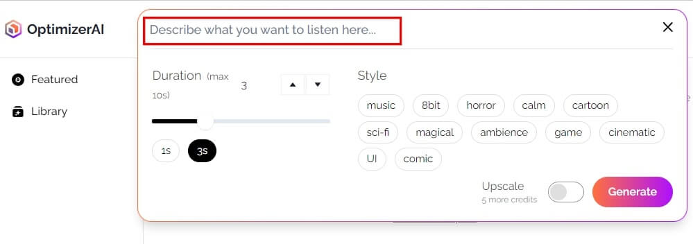 OptimizerAI 音效生成工具