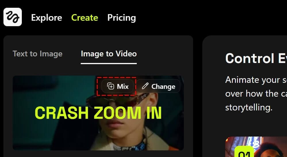 如何使用 Mix 模式同時侯用配兩種運鏡?