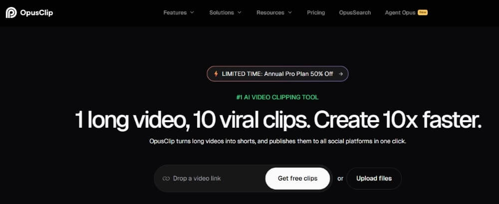 OpusClip 是一款AI 影片剪輯工具,它自動偵測影片中的精華、重構畫面、加上動態字幕,1 個長影片,轉化成 10 個病毒性剪輯,整個流程一氣呵成,。